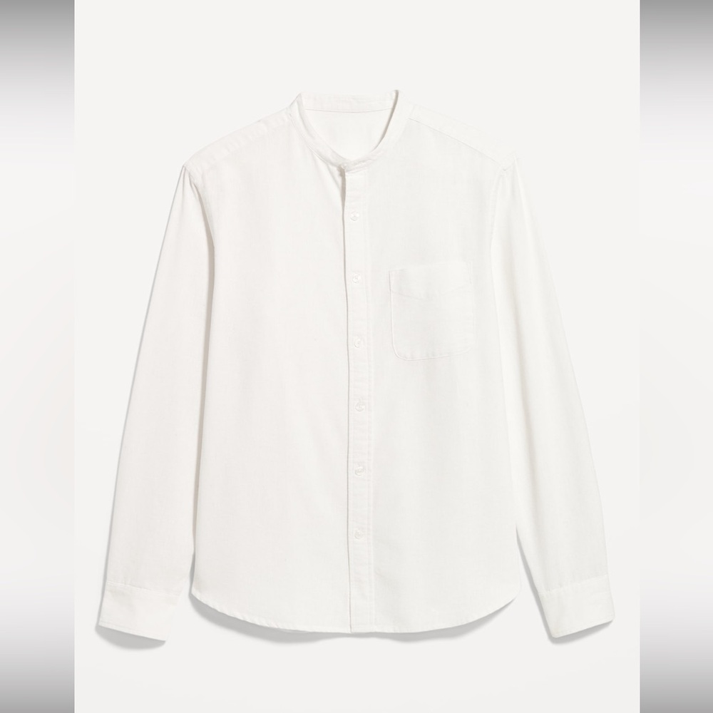 Old navy Band collar classic fit everyday shirt medium m white